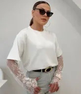 Футболка с кружевными рукавами DAD-252A450