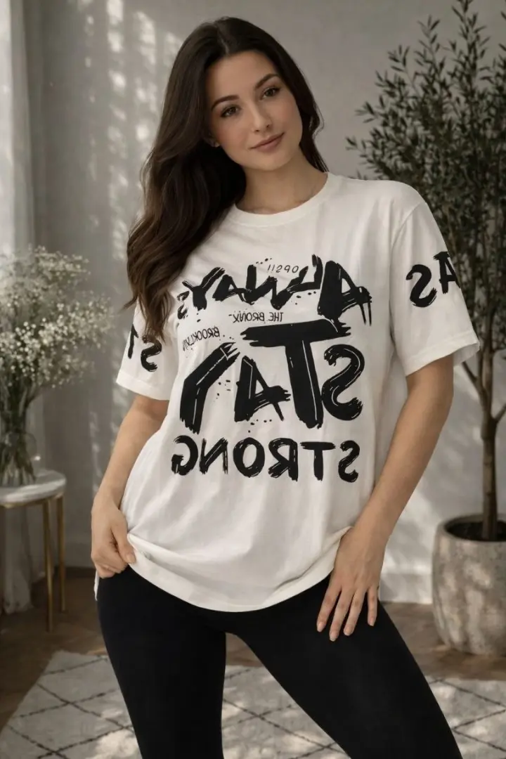 Футболка oversize з стильним накатом MIK-56A360