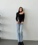 Черный боди с вырезом  IRS-123A340
