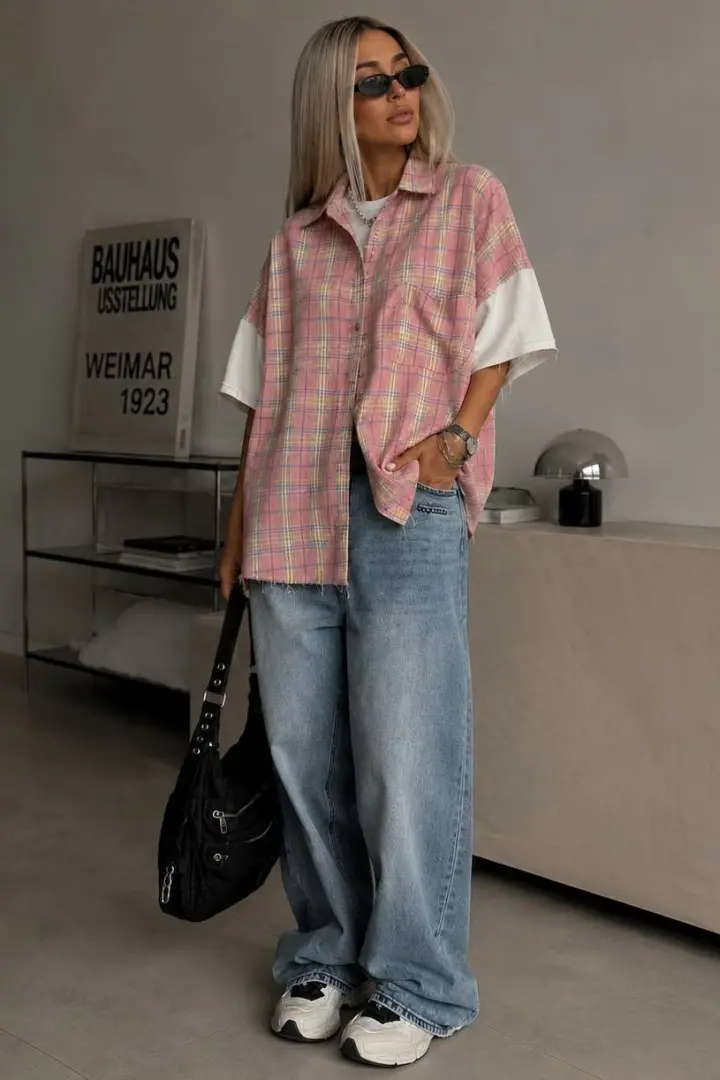 Стильна oversize сорочка 2 в 1 STC-340A599