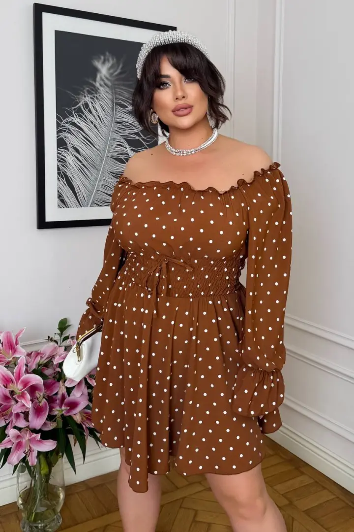 Платье горошек YM-7189A13