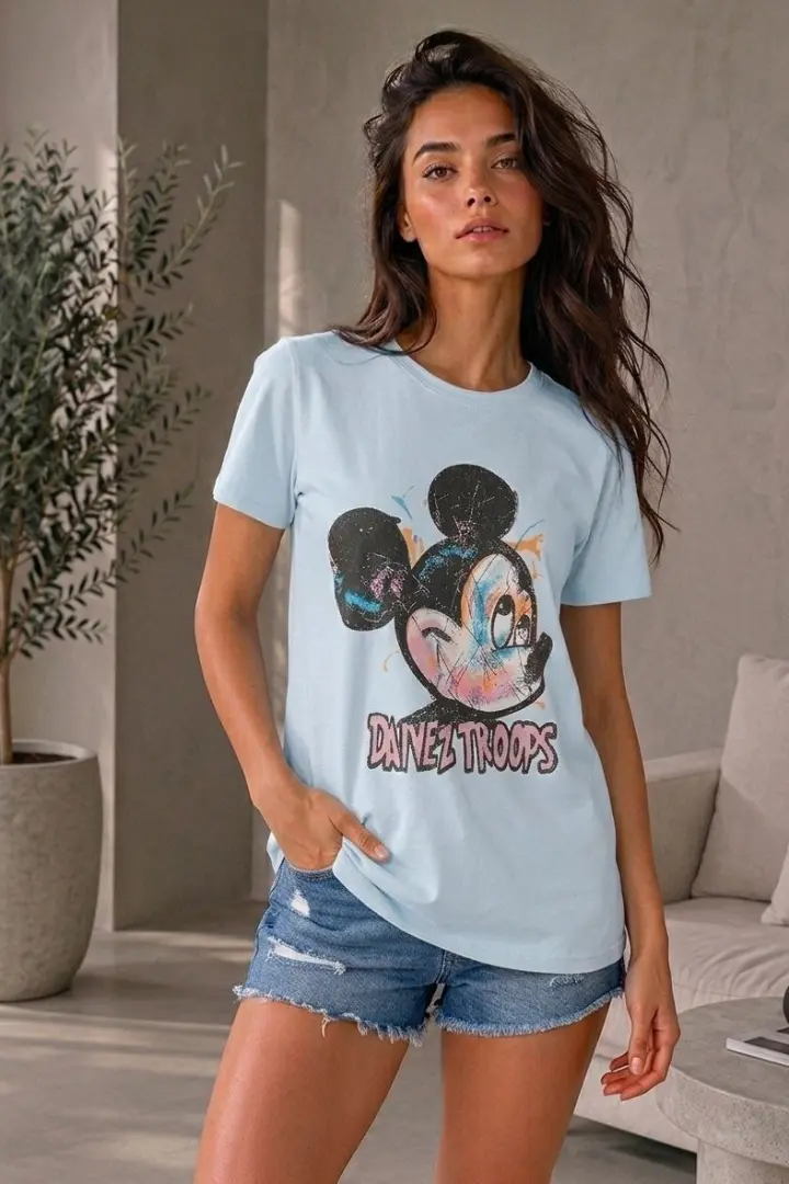Футболка oversize з яскравим принтом MIK-2762.1A250