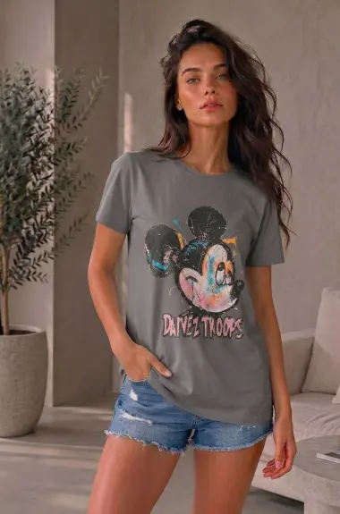 Футболка oversize з яскравим принтом MIK-2762.1A250