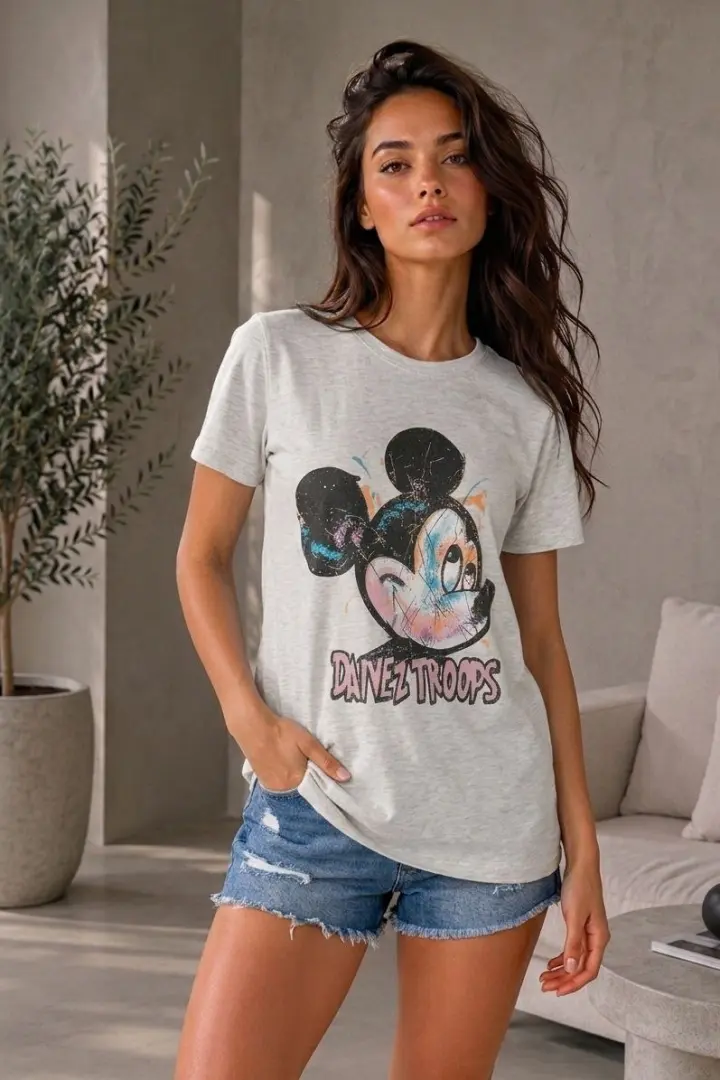 Футболка oversize з яскравим принтом MIK-2762.1A250