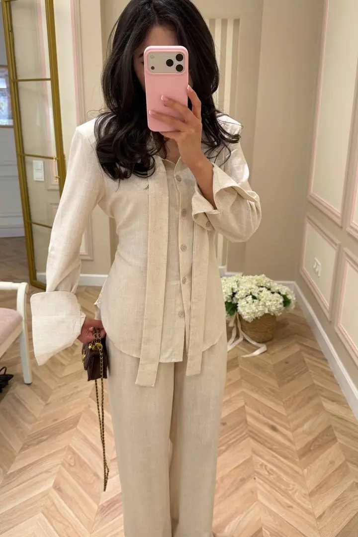Льняной женский костюм  INNA-592A820