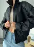 Черный кожаный бомбер INNA-8897A1200