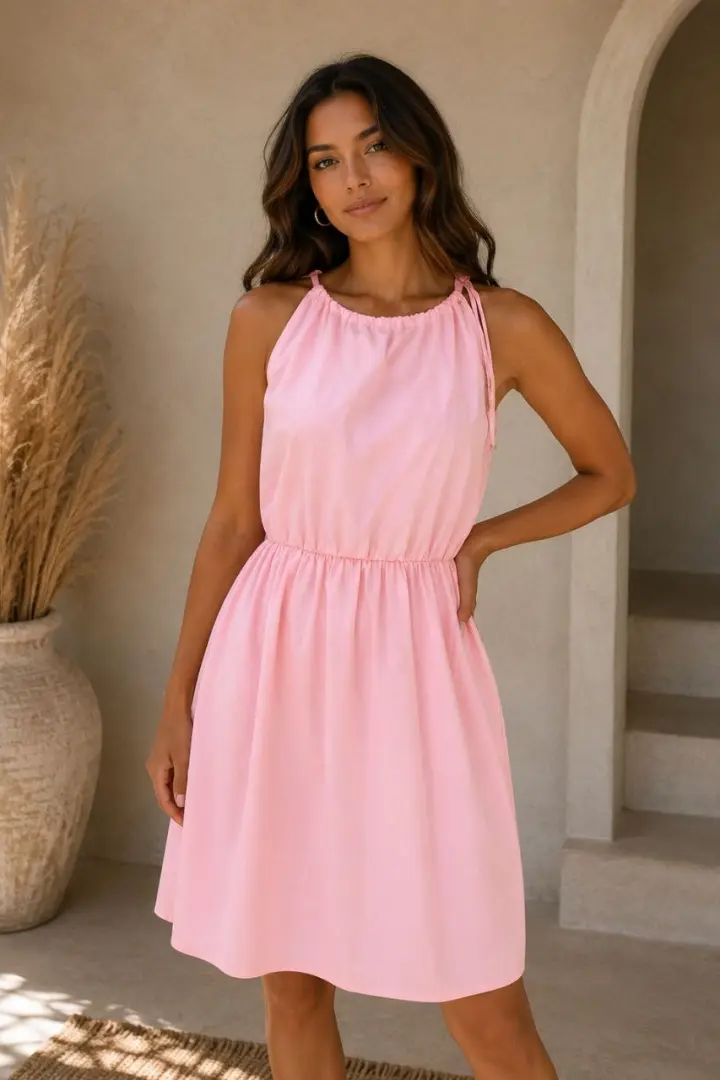 Летнее платье короткое  OZM-0806A130