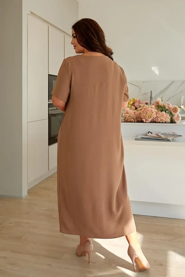 Стильна сукня зі вставкою трикутник RIL-0528A13