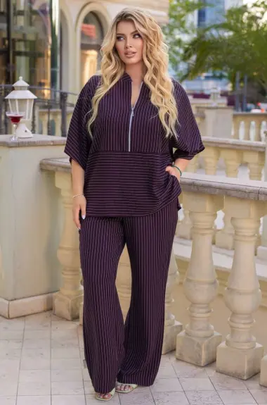 Льняной костюм в полоску VLT-991A1100