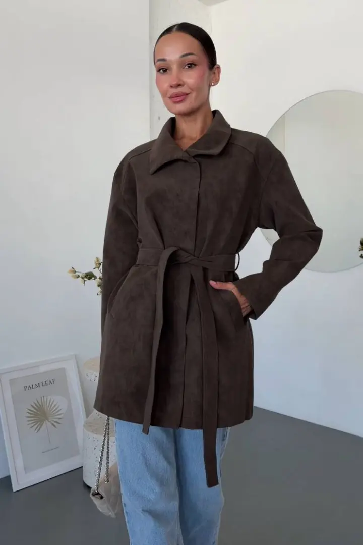 Тренч из эко кожи  INNA-8912A1300