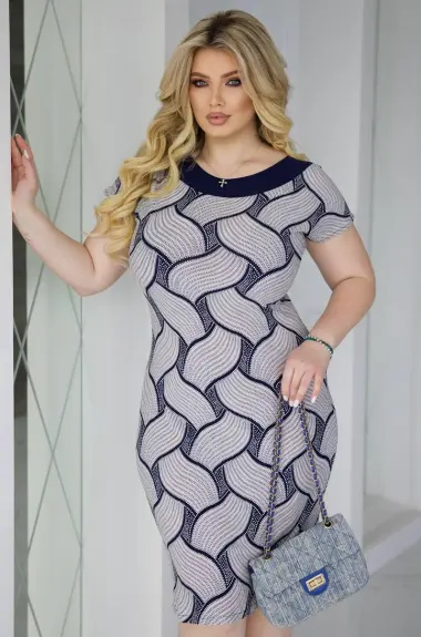 Приталенна сукня з візерунком TS-0388A500