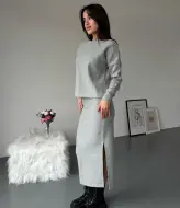 Ангоровый костюм с юбкой MIK-499A670