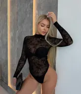 Кружевное боди с длинным рукавом PRAT-5008A250