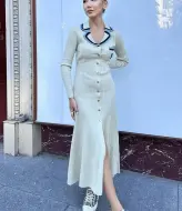 Трикотажное платье длинное  LEG-8579A32.5
