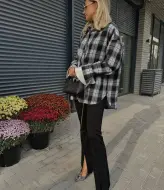 Фланелевая рубашка в клетку женская  ALS-368A550