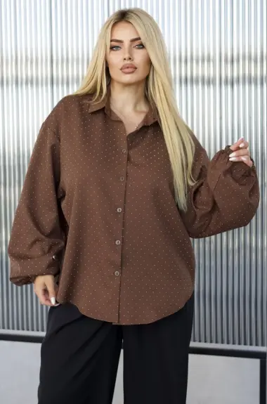 Жіноча сорочка з камінчиками JA-856.2A620 Жіноча сорочка з камінчиками JA-856.2A620