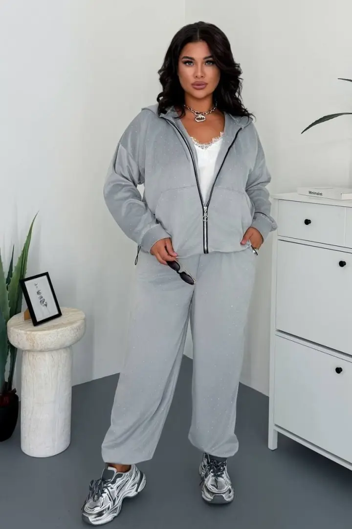 Велюровый костюм со стразами AD-8082.1A850
