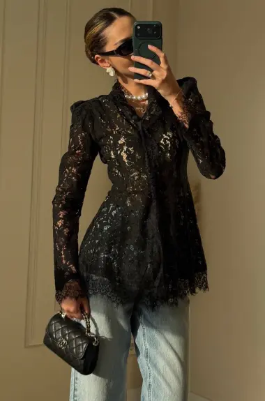 Ошатна мереживна блузка INNA-319A620 Ошатна мереживна блузка INNA-319A620