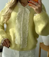 Свитер с кружевной отделкой  AUR-262A670