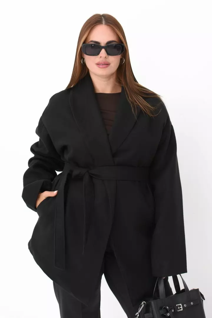 Короткое пальто с поясом  YS-2196A1160B1250