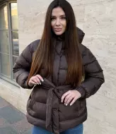 Зимняя куртка с поясом ESS-006A1650