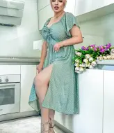 Платье в горошек для полных YM-05802.1A11