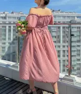 Платье в горошек для полных YM-05802.1A11