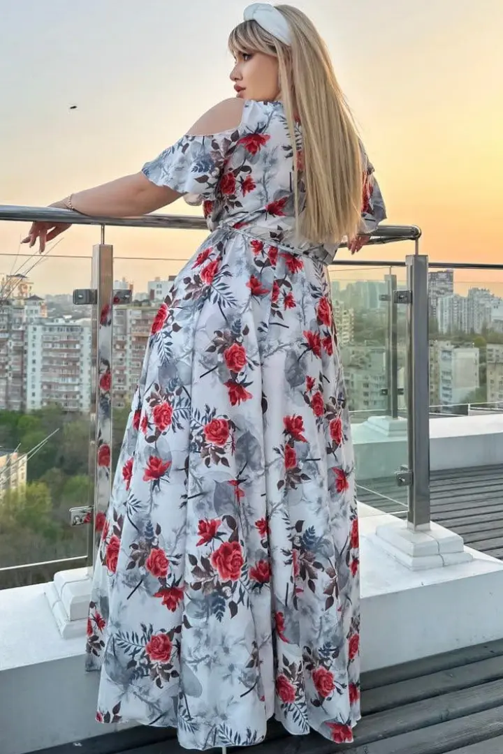 Легкое длинное платье YM-05888A13.5