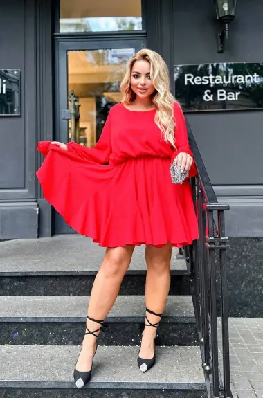 Платье с объемной юбкой NJ-AD-7600.1A370 Платье с объемной юбкой NJ-AD-7600.1A370