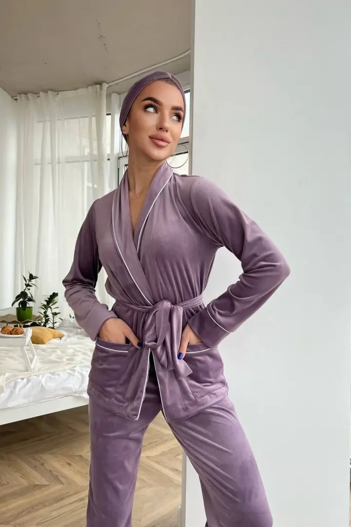 Велюровая пижама тройка MIS-066A650