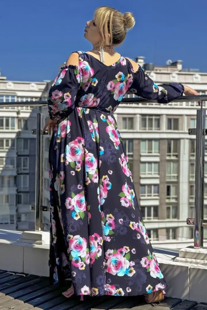 Длинное платье на запах YM-05636A14