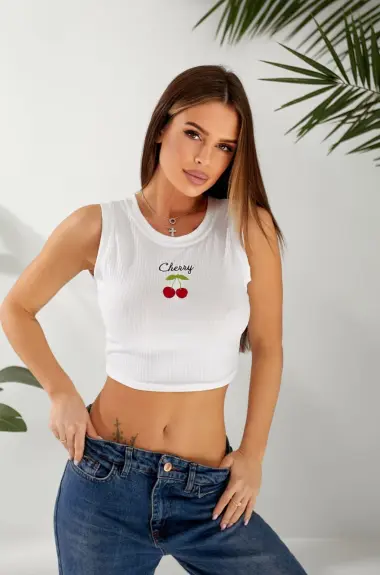 Кроп-топ с вышивкой "CHERRY" JAV-775A185 Кроп-топ с вышивкой "CHERRY" JAV-775A185