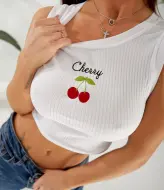 Кроп-топ с вышивкой "CHERRY" JAV-775A185