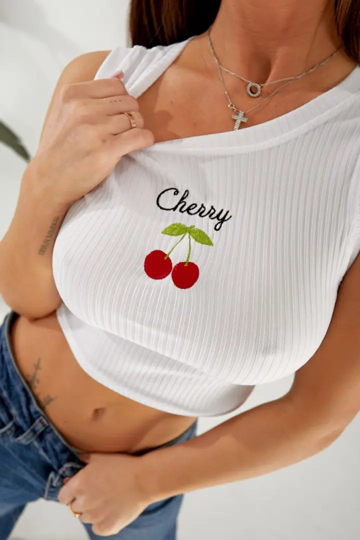 Кроп-топ с вышивкой "CHERRY" JAV-775A185