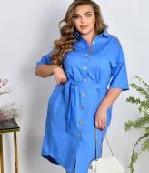 Льняное платье на пуговицах NF-3656A650