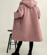 Шуба искусственная с капюшоном  AM-5296A1300