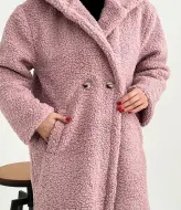 Шуба искусственная с капюшоном  AM-5296A1300