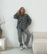 Женская рубашка в клетку оверсайз SSY-020A500