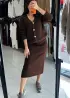 Вязаный костюм юбка и кофта AMU-7020A1000