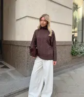 В’язаний светр з косами KC-0508A900