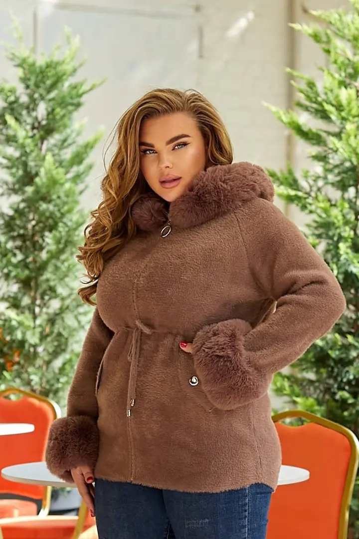 Полупальто с мехом женское MAX-946A1250