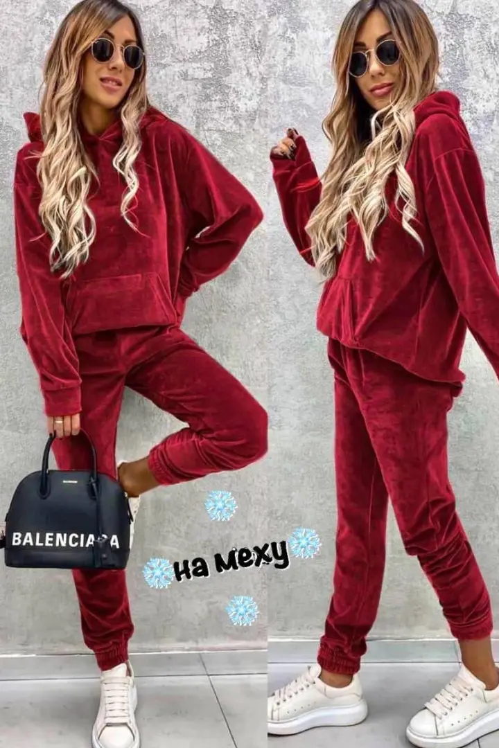 Велюровый костюм на меху  IPO-461A460