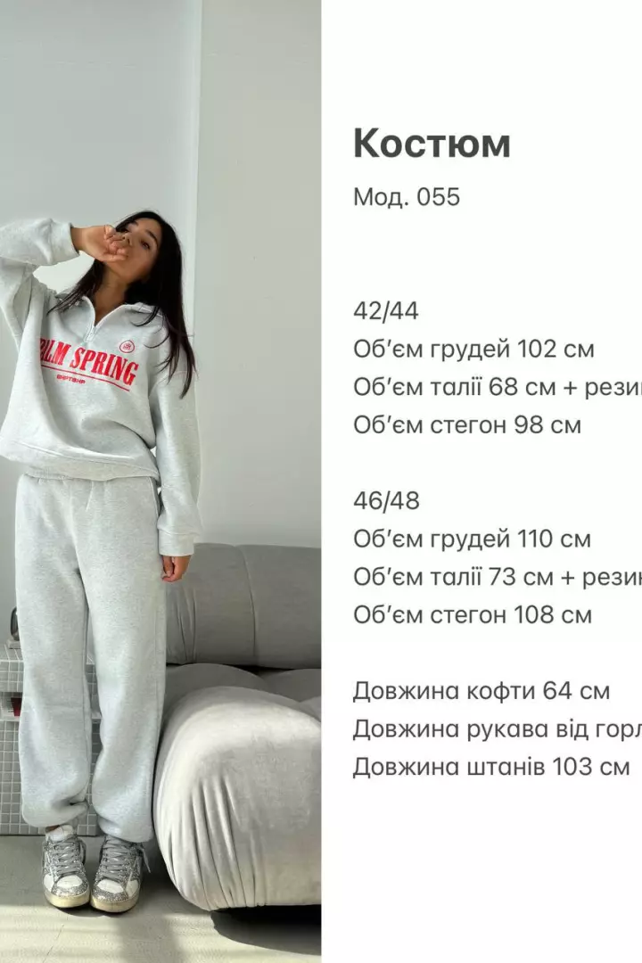 Спортивный костюм женский на флисе SAP-055A700