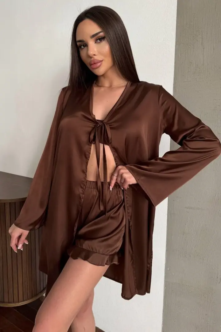 Шелковая пижама тройка  BB-013A650