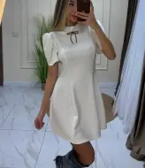 Белое трикотажное платье  LOU-1321A370
