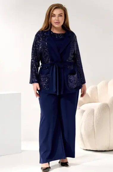 Вечерний праздничный брючный костюм женский MOV-289A1100 Вечерний праздничный брючный костюм женский MOV-289A1100