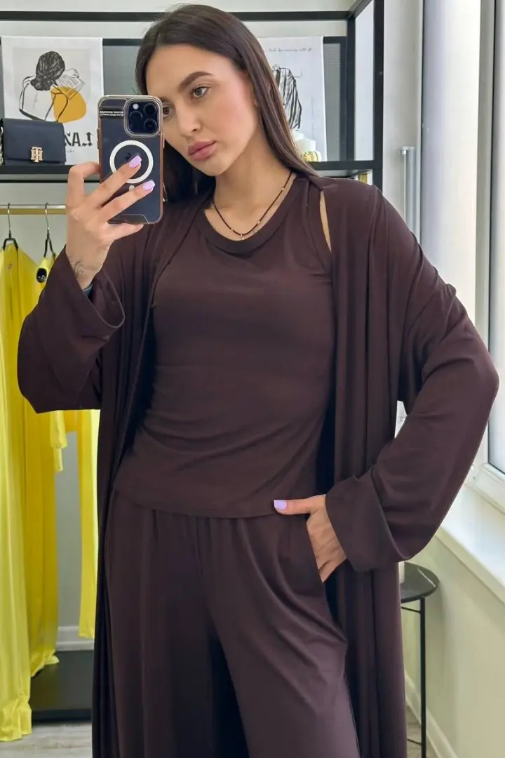 Костюм тройка женский с кардиганом  LOU-1526A880