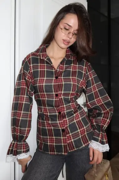 Рубашка с кружевом INNA-588A560