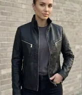 Кожаная черная куртка INNA-8891A1150