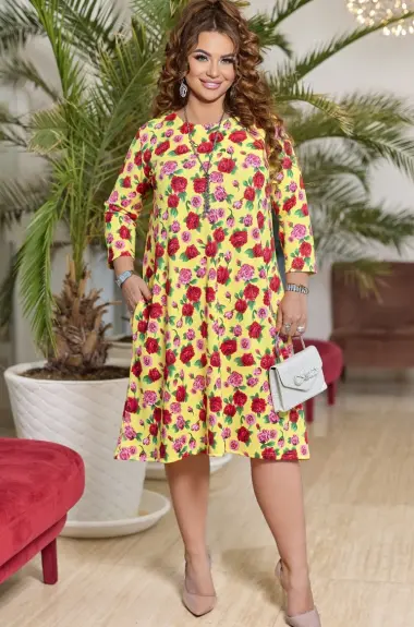 Платье трапеции для полных IT-007A350 Платье трапеции для полных IT-007A350